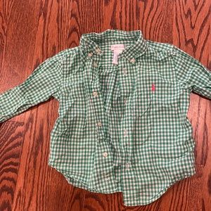 Ralph Lauren Green gingham 24m Button Down
